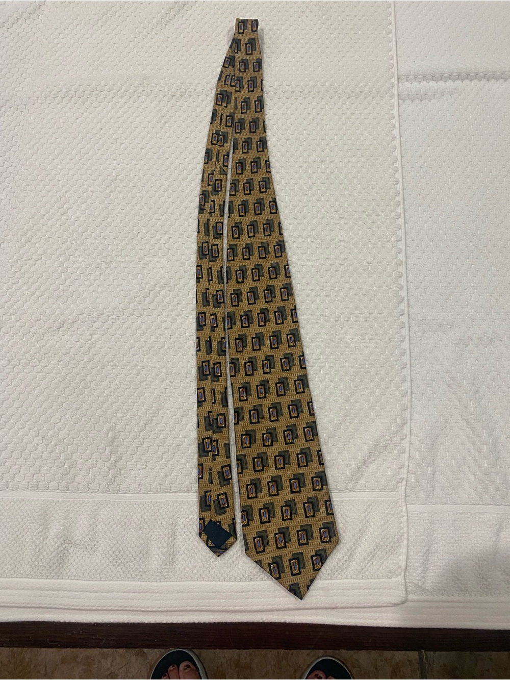 Nordstrom Gold Geometric Square Silk Tie